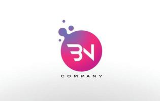 création de logo de points de lettre bn avec des bulles créatives à la mode. vecteur