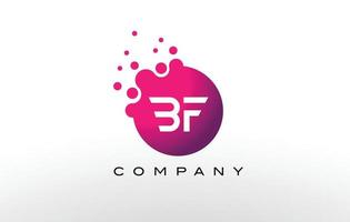 création de logo de points de lettre bf avec des bulles créatives à la mode. vecteur