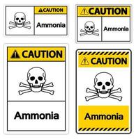 Attention signe symbole de l'ammoniac sur fond blanc vecteur