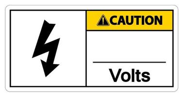 Attention signe symbole volts sur fond blanc vecteur