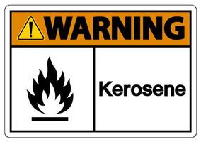 Avertissement symbole de kérosène signe sur fond blanc vecteur