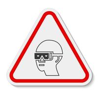 Attention, signe de protection des yeux symbole requis isoler sur fond blanc vecteur