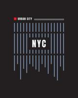 illustration vectorielle du graphique de la lettre. new york city, parfait pour concevoir des t-shirts, des chemises, des sweats à capuche, etc. vecteur