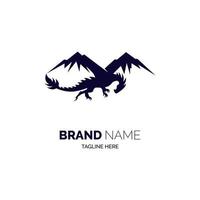 vecteur de conception de modèle de logo de dragon de montagne pour la marque ou l'entreprise et autre
