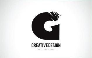 g lettre logo design pinceau coup de peinture. coup de pinceau noir artistique. vecteur