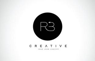 création de logo rb rb avec vecteur de lettre de texte créatif noir et blanc.