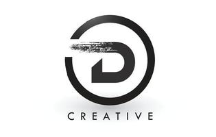 création de logo de lettre de brosse d. logo d'icône de lettres brossées créatives. vecteur