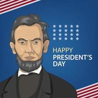 bonne fête des présidents. Abraham Lincoln. illustration vectorielle dessinés à la main vecteur