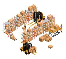 vecteur isométrique d'entrepôt