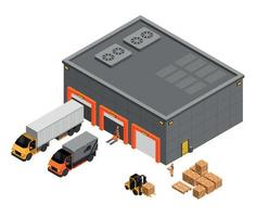 composition isométrique de l'entrepôt vecteur
