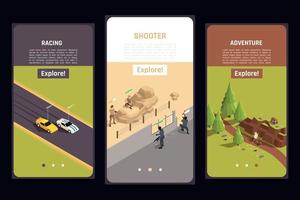 ensemble plein écran de jeu mobile vecteur