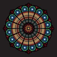 ensemble de mosaïque de fenêtres de cathédrale de cercle vecteur