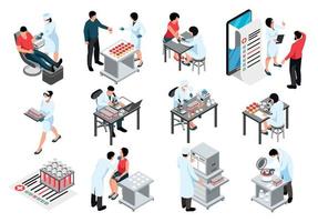 jeu d'icônes de diagnostic de laboratoire vecteur