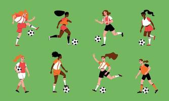 ensemble de football féminin vecteur