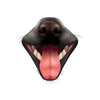 bouche de chien réaliste vecteur