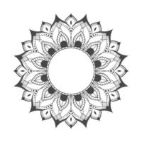 mandala de style feuille de fleur pour livre de coloriage vecteur