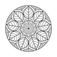 mandala feuille en cercle sur fond blanc vecteur