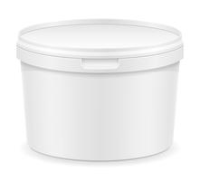 récipient en plastique blanc pour illustration vectorielle crème glacée ou dessert vecteur