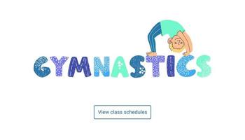 cours de gymnastique de modèle de bannière web horizontale colorée de vecteur pour les enfants