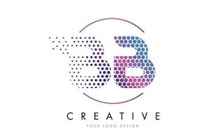 bb bb rose magenta en pointillés bulle lettre vecteur de conception de logo