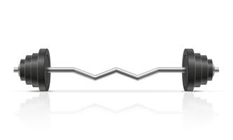 haltère métallique pour la construction musculaire en illustration vectorielle de gym vecteur