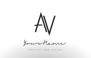 av lettres logo design mince. concept créatif de lettre noire simple. vecteur