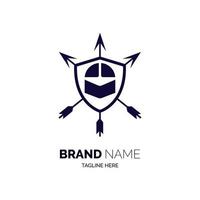 modèle de conception de logo de flèche de casque romain pour la marque ou l'entreprise et autre vecteur
