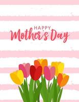 carte de voeux de bonne fête des mères avec fond de fleurs. illustration vectorielle vecteur