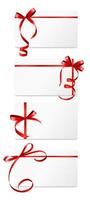 carte-cadeau avec ruban rouge et arc. illustration vectorielle