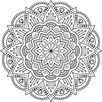 mandala livre de coloriage ligne art illustration vectorielle isolée sur fond blanc, éléments décoratifs vintage, décoration pour la décoration intérieure vecteur