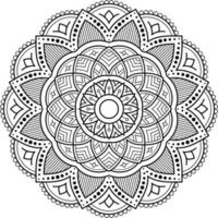 Illustration vectorielle de mandala à colorier isolée sur fond blanc, motif abstrait, décoration pour le design d'intérieur, ornement décoratif circulaire oriental ethnique vecteur