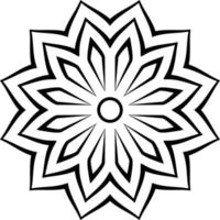 forme de mandala simple et facile à colorier, mandala de symbole simple. vecteur
