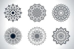 ensemble d'emblème de mandala simple avec motif floral, motif oriental, illustration vectorielle. islam, arabe, indien, turc, chinois, ottoman vecteur