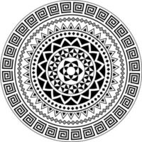 mandala tribal, mandala polynésien tribal circulaire abstrait, ornement vectoriel pour la conception d'art mural