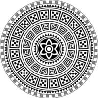 conception de vecteur de mandala géométrique tribal, illustration de mandala de boho de style tatouage hawaïen polynésien en noir et blanc pour la conception d'art mural, décoration