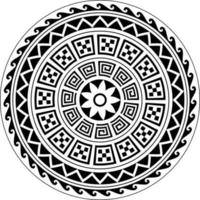 mandala tribal, mandala polynésien tribal circulaire abstrait, ornement vectoriel géométrique de style hawaïen polynésien