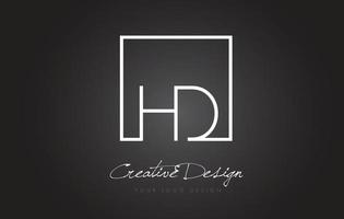 création de logo de lettre de cadre carré hd avec des couleurs noir et blanc. vecteur