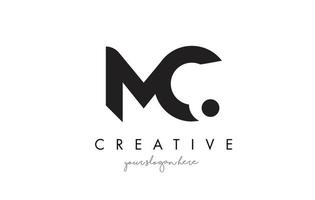 création de logo de lettre mc avec une typographie moderne et créative à la mode. vecteur