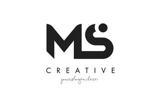 création de logo de lettre ms avec une typographie moderne et créative à la mode. vecteur