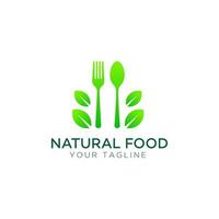 modèle de conception de logo de nourriture naturelle vecteur