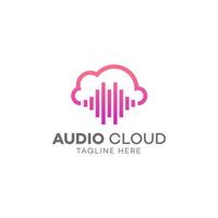 vecteur de modèle de conception de logo de nuage audio