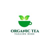 vecteur de modèle de conception de logo de thé biologique