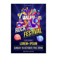 affiche de musique de festival de rock vecteur