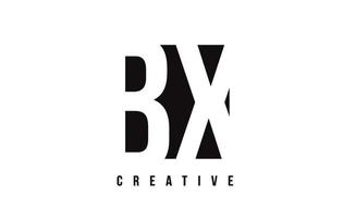 Création de logo bx bx lettre blanche avec carré noir. vecteur