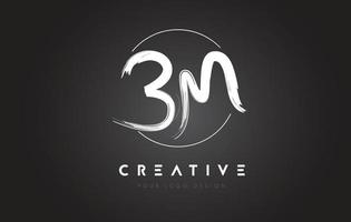 création de logo de lettre de brosse bm. concept de logo de lettres manuscrites artistiques. vecteur