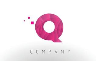 création de logo de lettre q avec motif de points violets. vecteur