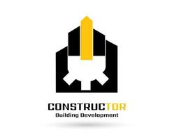 modèle de logo de construction, logo immobilier, logo d'entreprise, vecteur de logo de construction