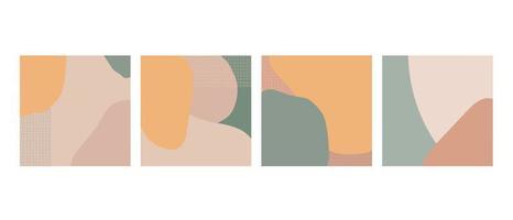motif boho abstrait rose, orange et vert. fond de carreaux rétro pour affiche ou bannière. art vectoriel simple géométrique