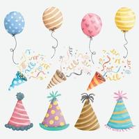 Éléments de célébration de fête aquarelle vecteur