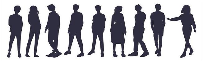 vecteur de silhouettes de personne anonyme masculine et féminine. personnes silhouettes portraits illustration homme femmes.